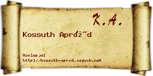 Kossuth Apród névjegykártya